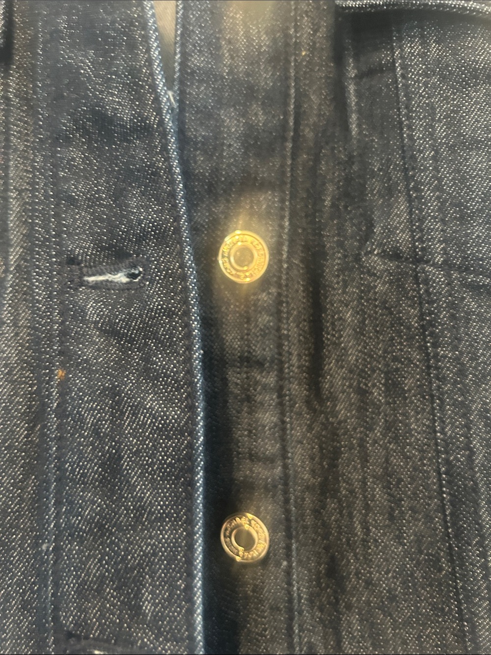Michael Kors Dark Denim DesignerJacket with Gold Chain Trim - Picture 3 of 6